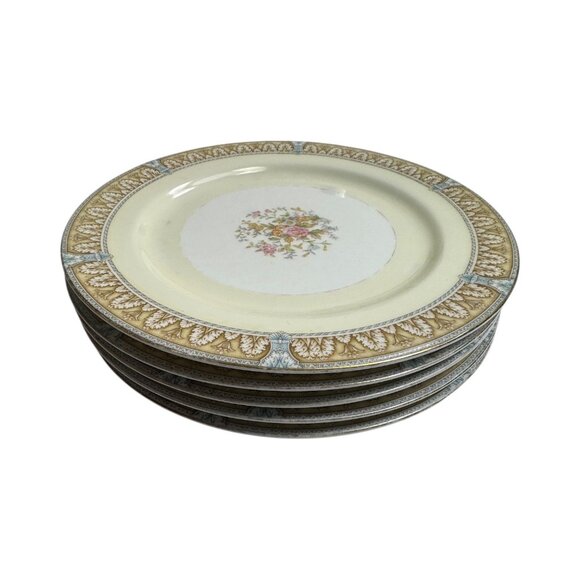 Noritake Claire Pattern China Plates Floral 657 Japan Vintage Set Of 5 - Picture 2 of 5